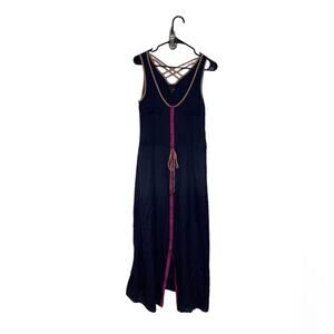 Greylin Anthropologie navy sleeveless maxi dress medium